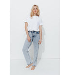 Basile Jean Droit High Rise - Jeans Uni Clair
