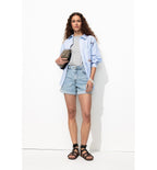 Short en Toile Femme - Jeans Uni Clair