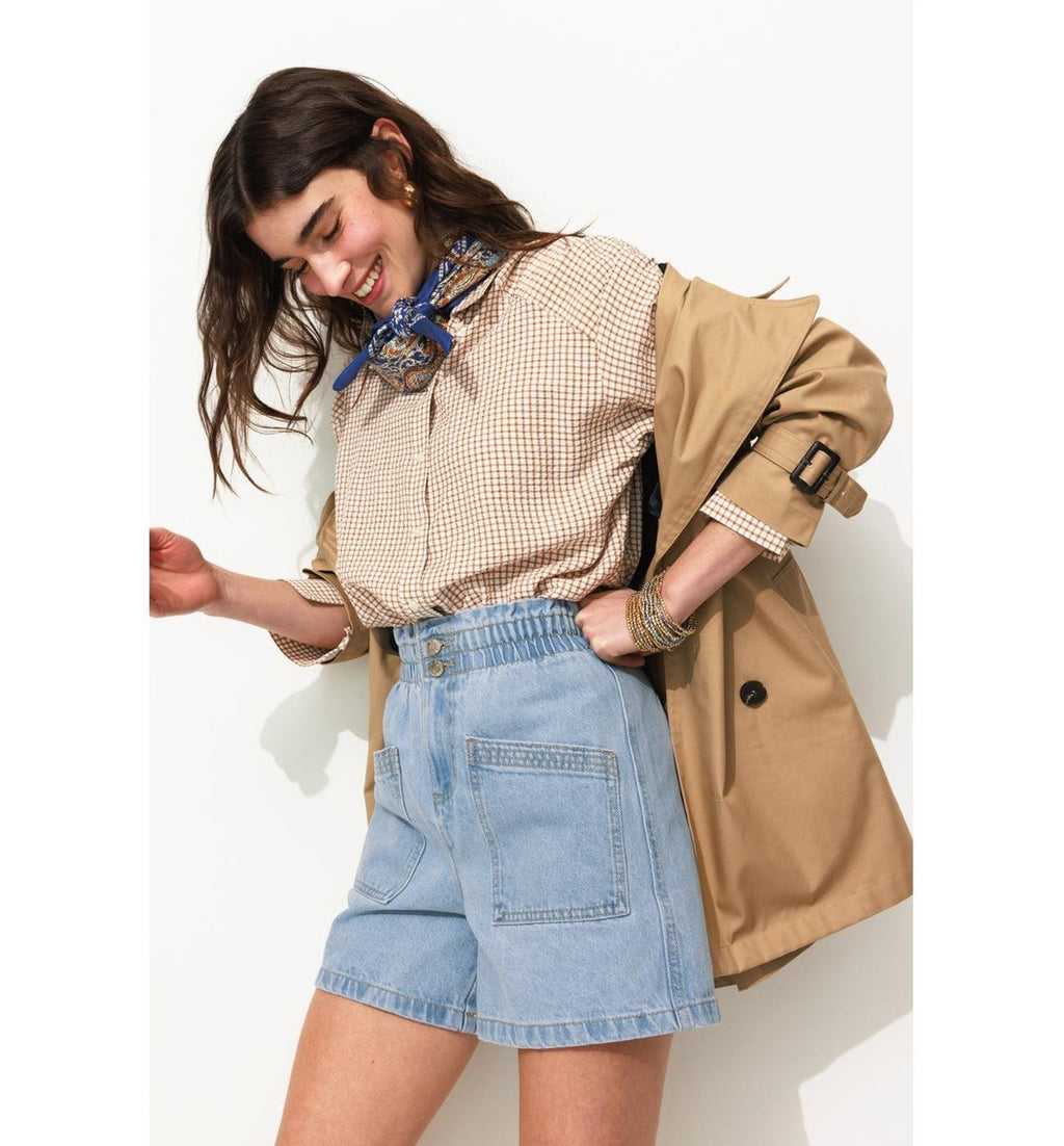 Short en Jean Femme - Jeans Uni Clair