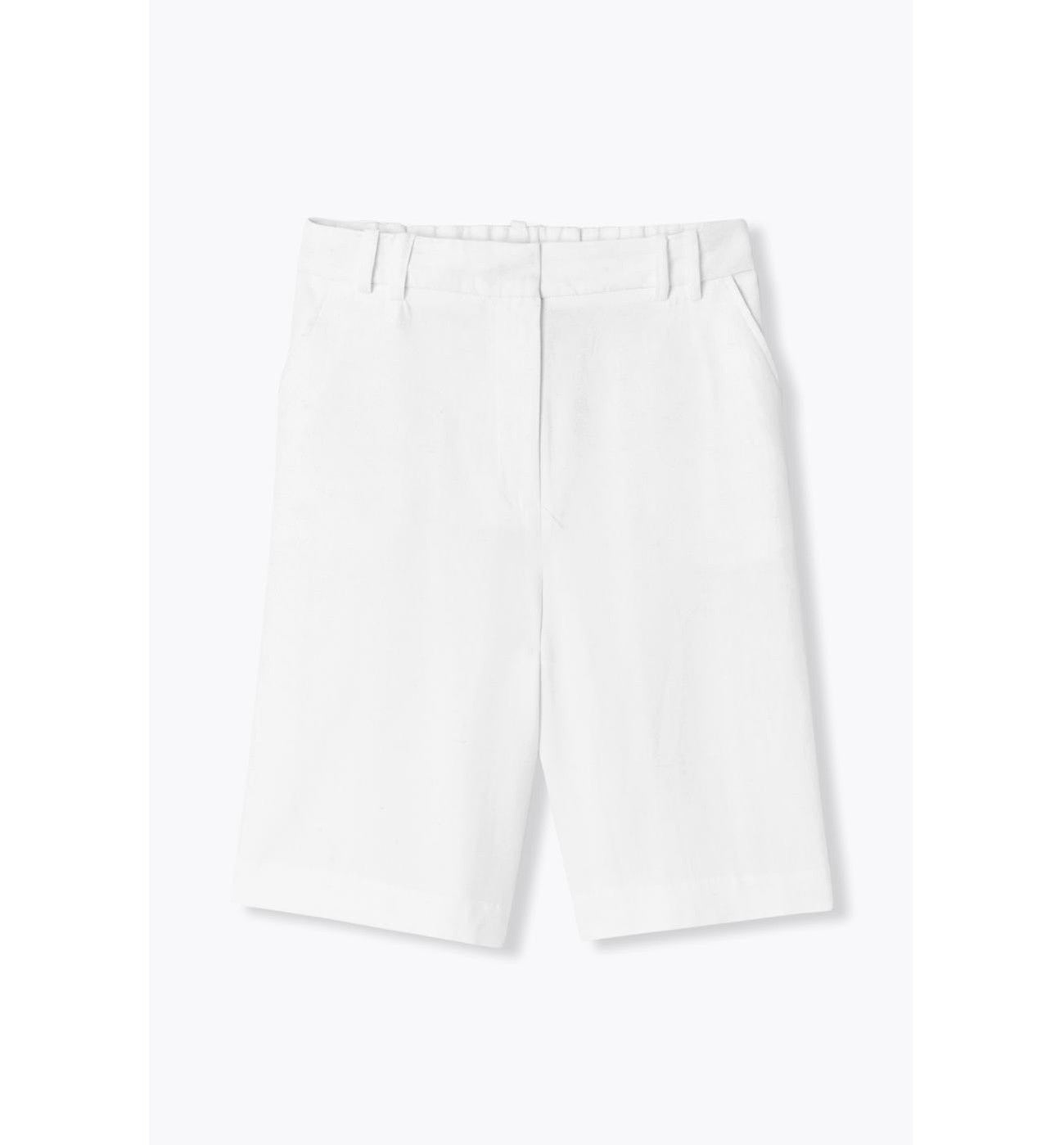 Bermuda en Lyocell & Lin Femme - Blanc Uni Clair