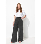 Jean Large Taille Haute Femme - Jeans Uni Clair