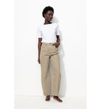 Pantalon Barrel Femme - Naturel Uni Clair