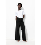 Hector Pantalon Large Femme - Noir Uni Fonce