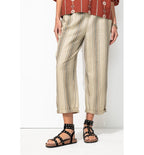Pantalon Court Rayé Femme - Multicolore Imprime
