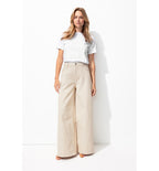 Jean Large Taille Haute Femme - Naturel Uni Clair