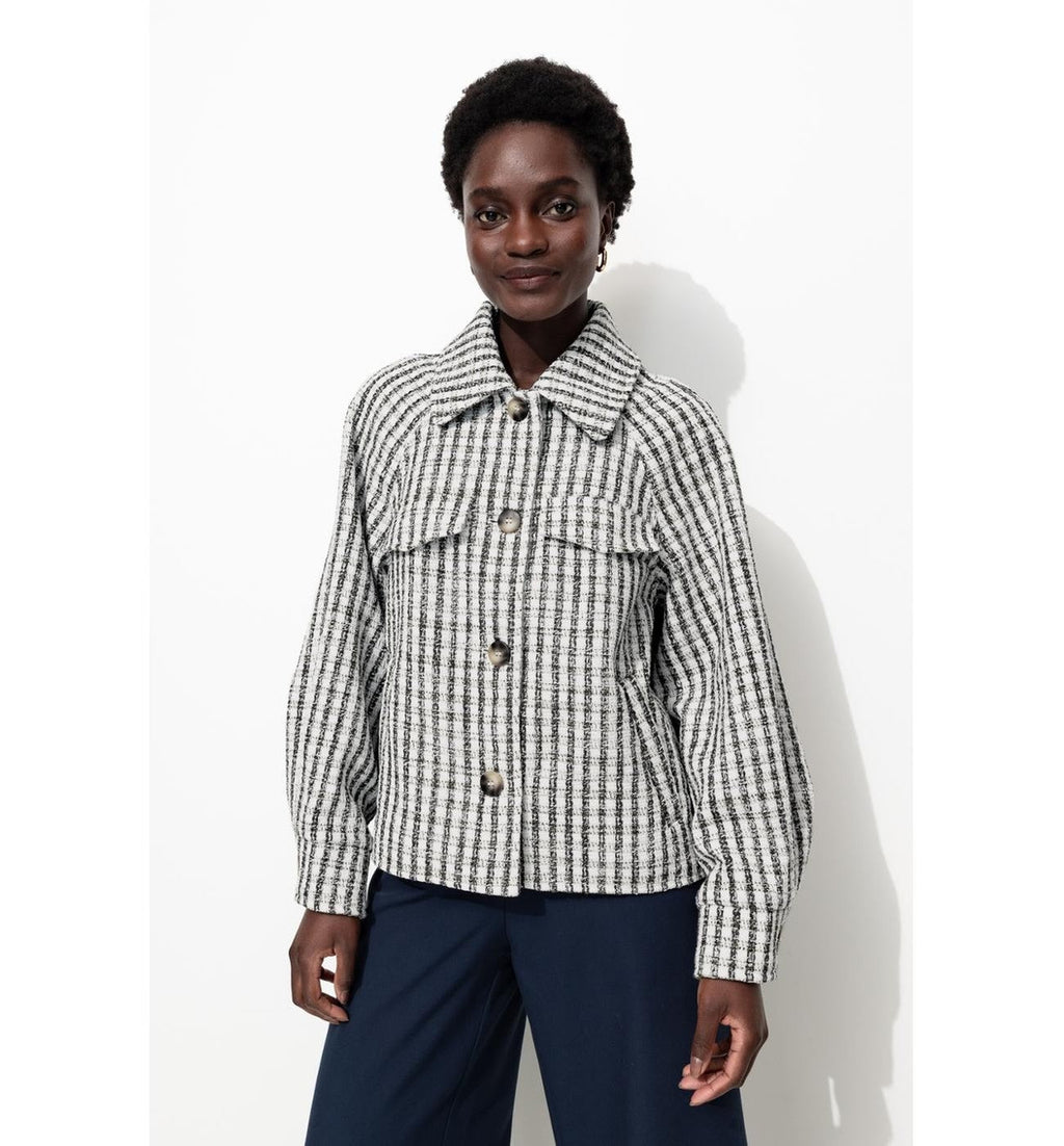 Veste Tweedée Boutonnée Femme - Multicolore Imprime