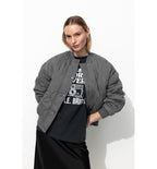Bomber en Lyocell Matelassé - Gris Uni Fonce