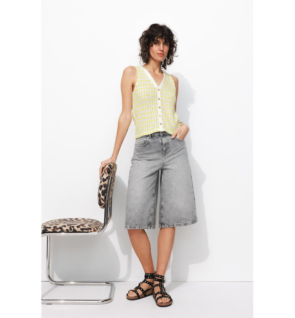 Gilet sans Manches Femme - Multicolore Raye