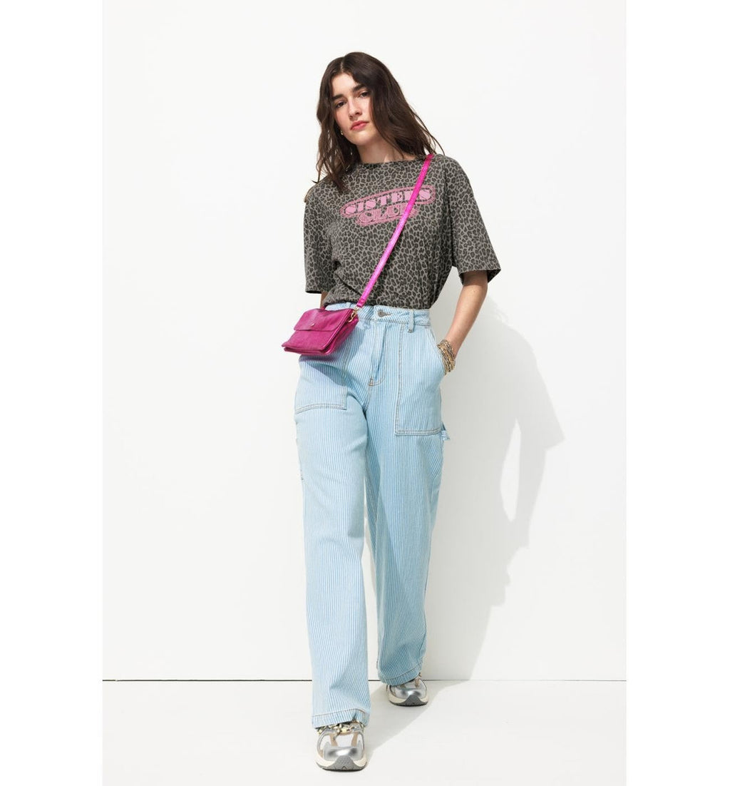 T-shirt Sisters Club Léopard - Gris Imprime