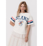 T-shirt Campus Oversize Femme - Naturel Imprime