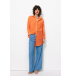 Chemise Légère Oversize Femme - Orange Uni Colore