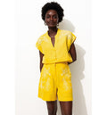 Blouse en Gaze de Coton - Jaune Uni Colore