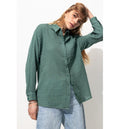 Chemise en Gaze de Coton Femme - Gris Uni Fonce