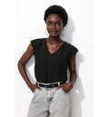 Top Détail Dentelle Femme - Noir Uni Fonce