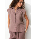 Chemise en Gaze de Coton Femme - Violet Uni Colore