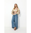 Blouse Brodée Oversize Femme - Naturel Uni Clair