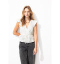 Blouse Effet Cache-cœur Femme - Naturel Uni Clair