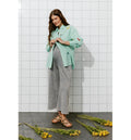 Chemise Oversize Brodée Femme - Vert Carreaux