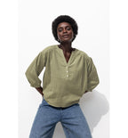 Blouse Oversize - Kaki Uni Fonce