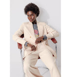 Blazer Croisé Unie Femme - Naturel Uni Clair