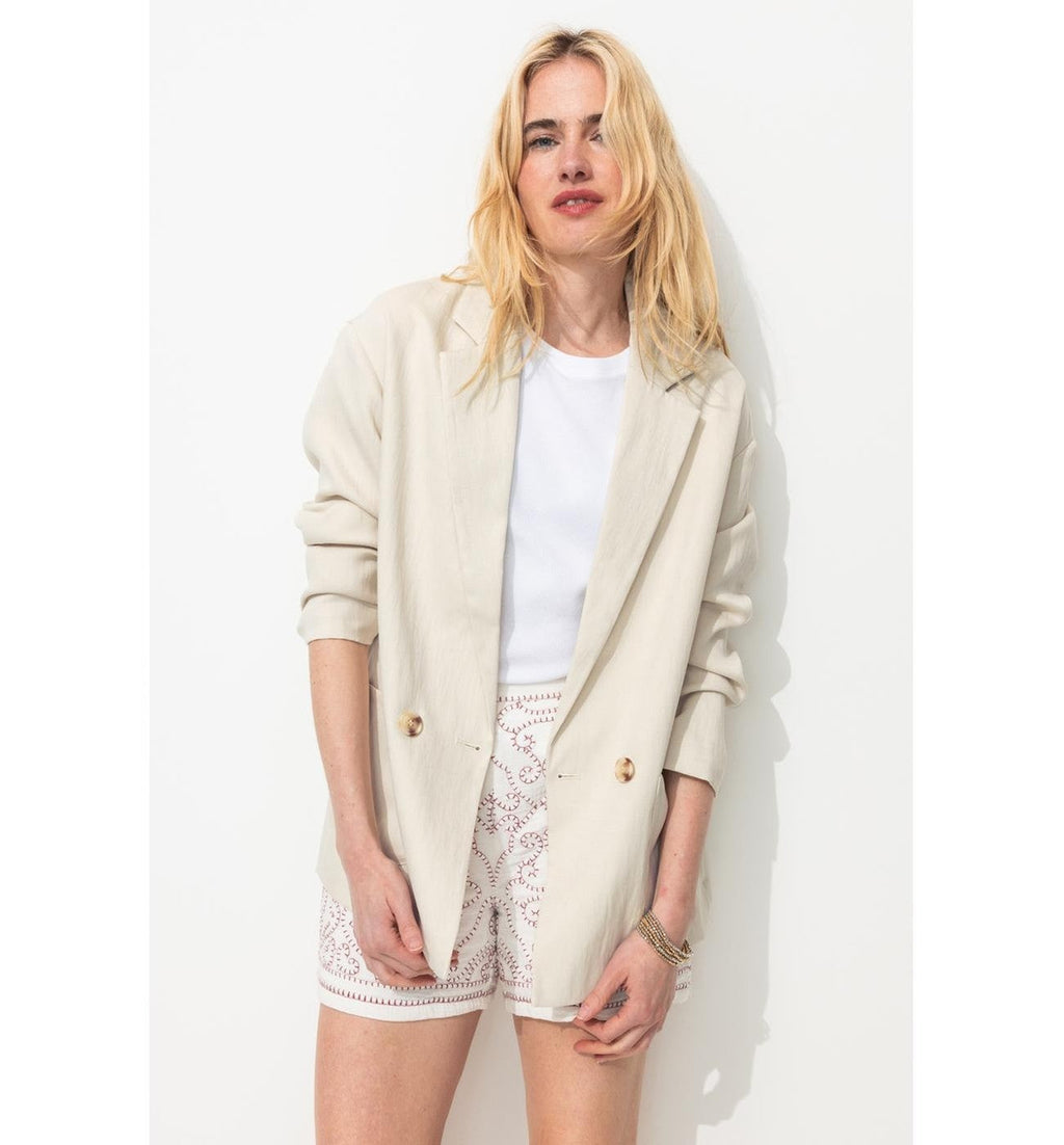 Veste de Tailleur Femme - Naturel Uni Clair