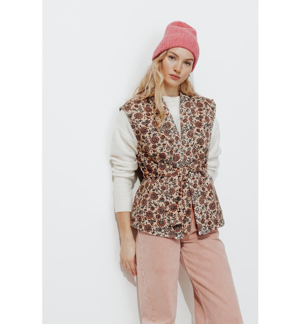 Veste Matelassée sans Manches - Multicolore Imprime