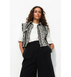 Blouson sans Manches Femme - Noir Imprime