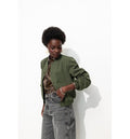Bomber Épaulé Uni Femme - Kaki Uni Fonce