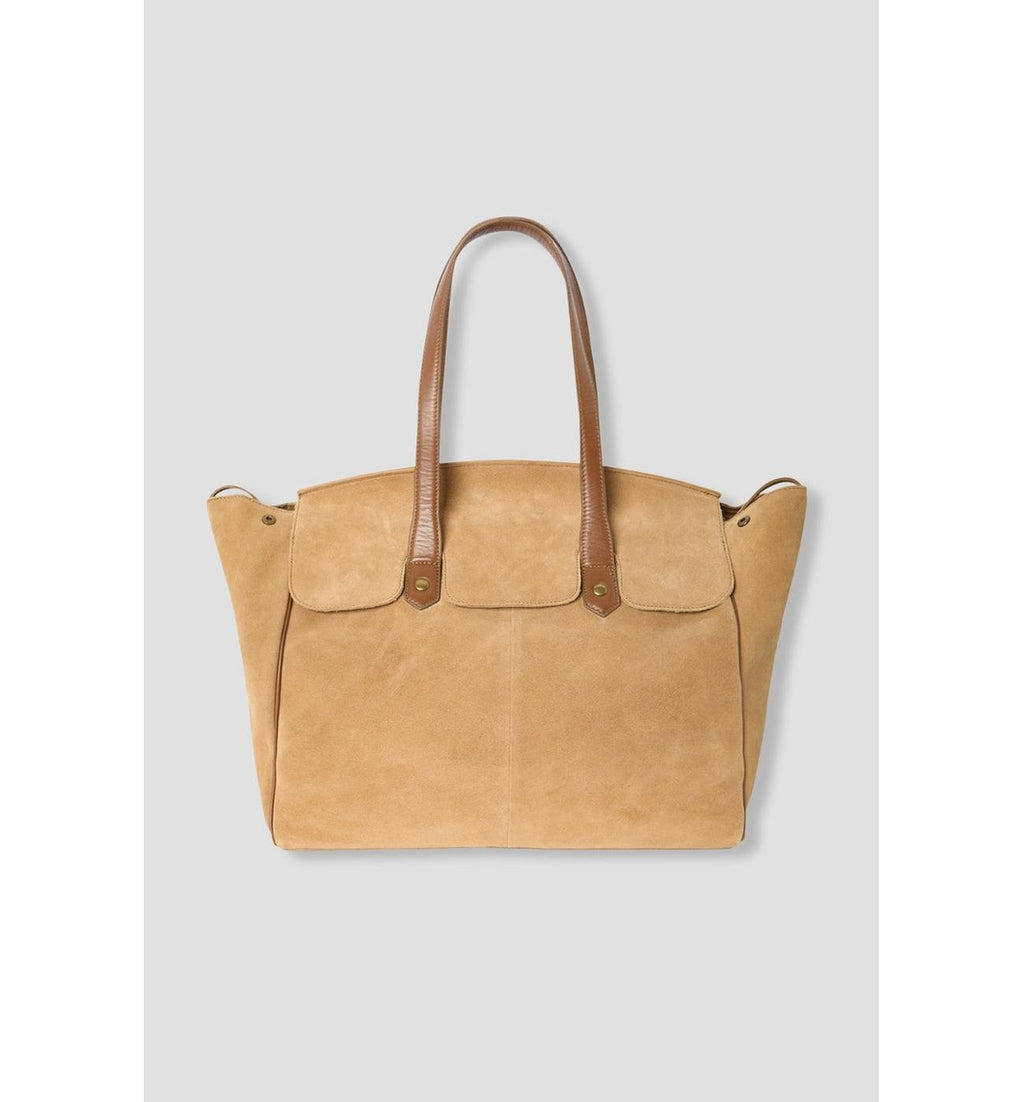 Grand Sac en Cuir Femme - Marron Uni Fonce