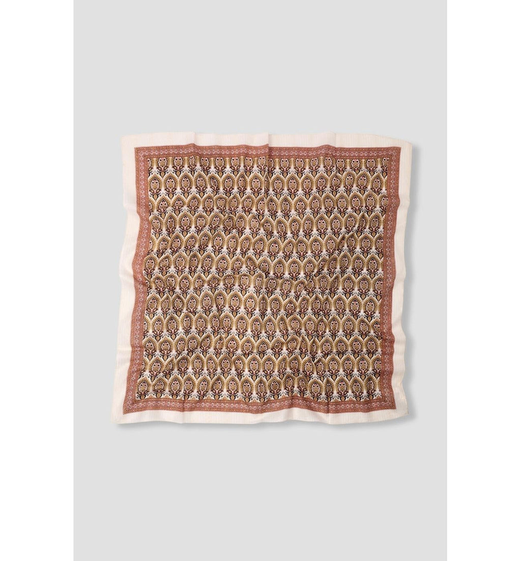 Grand Foulard Carré Imprimé - Jaune Imprime