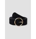 Ceinture en Cuir Suédé Femme - Noir Uni Fonce