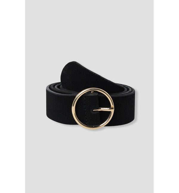 Ceinture en Cuir Suédé Femme - Noir Uni Fonce