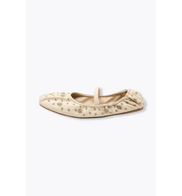 Ballerines-babies Cuir Perlé - Naturel Uni Clair