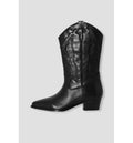 Santiags en Cuir Femme - Noir Uni Fonce