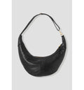 Sac Croissant en Cuir Femme - Noir Uni Fonce