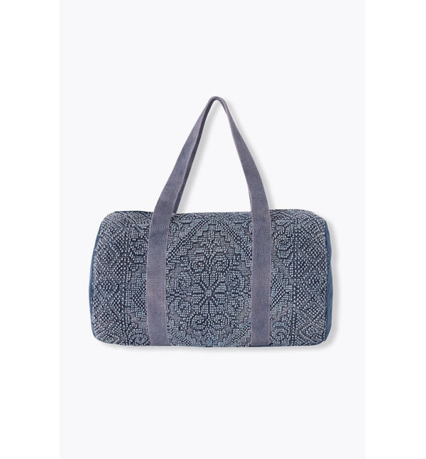 Sac Polochon Brodé Femme - Jeans Uni Fonce
