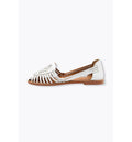 Sandales Plates en Cuir Femme - Blanc Uni Clair