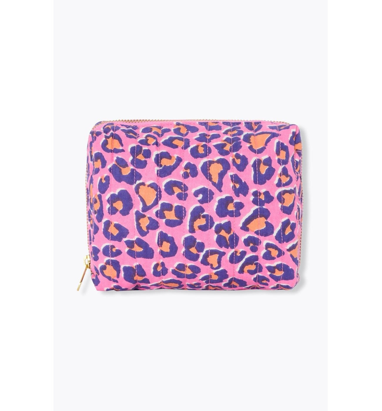 Trousse Matelassée Léopard - Rose Imprime