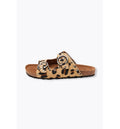 Sandales Léopard en Cuir Femme - Grège Imprime