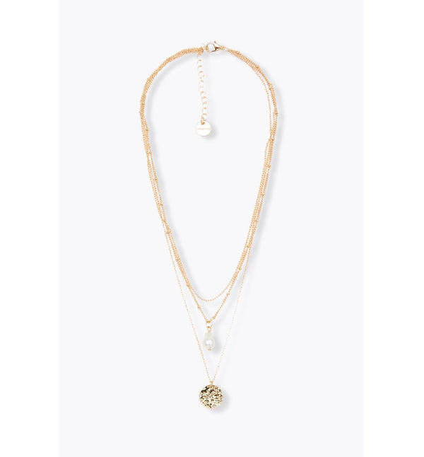 Collier Multirang Femme - Jaune Uni Colore