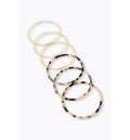 6 Bracelets Fantaisie Femme - Jaune Uni Colore
