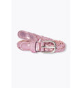 Ceinture en Cuir Pailletée - Rose Uni Colore