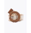 Large Ceinture Tressée Femme - Naturel Uni Clair