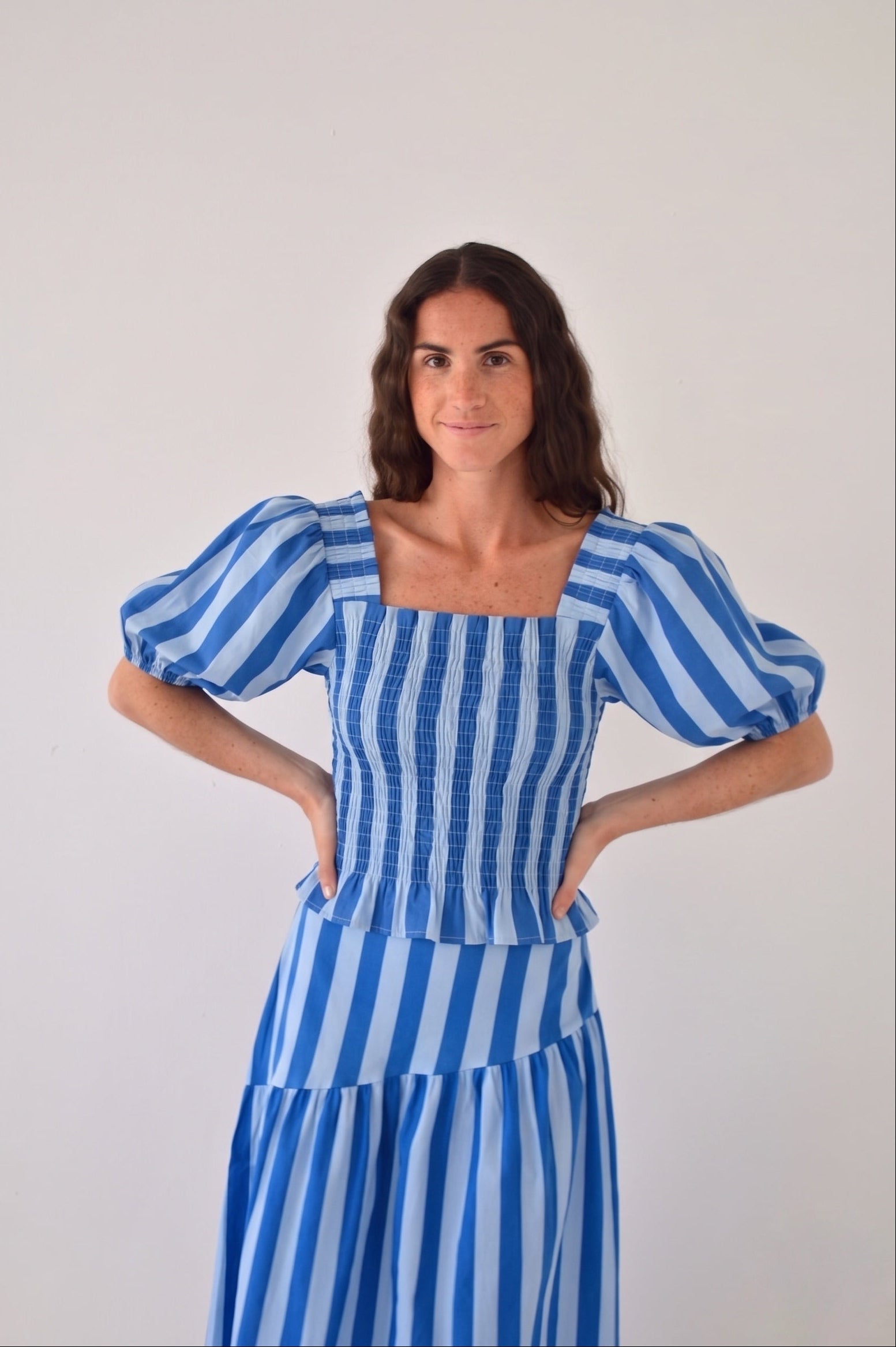 Top Beth Rayures Bleu