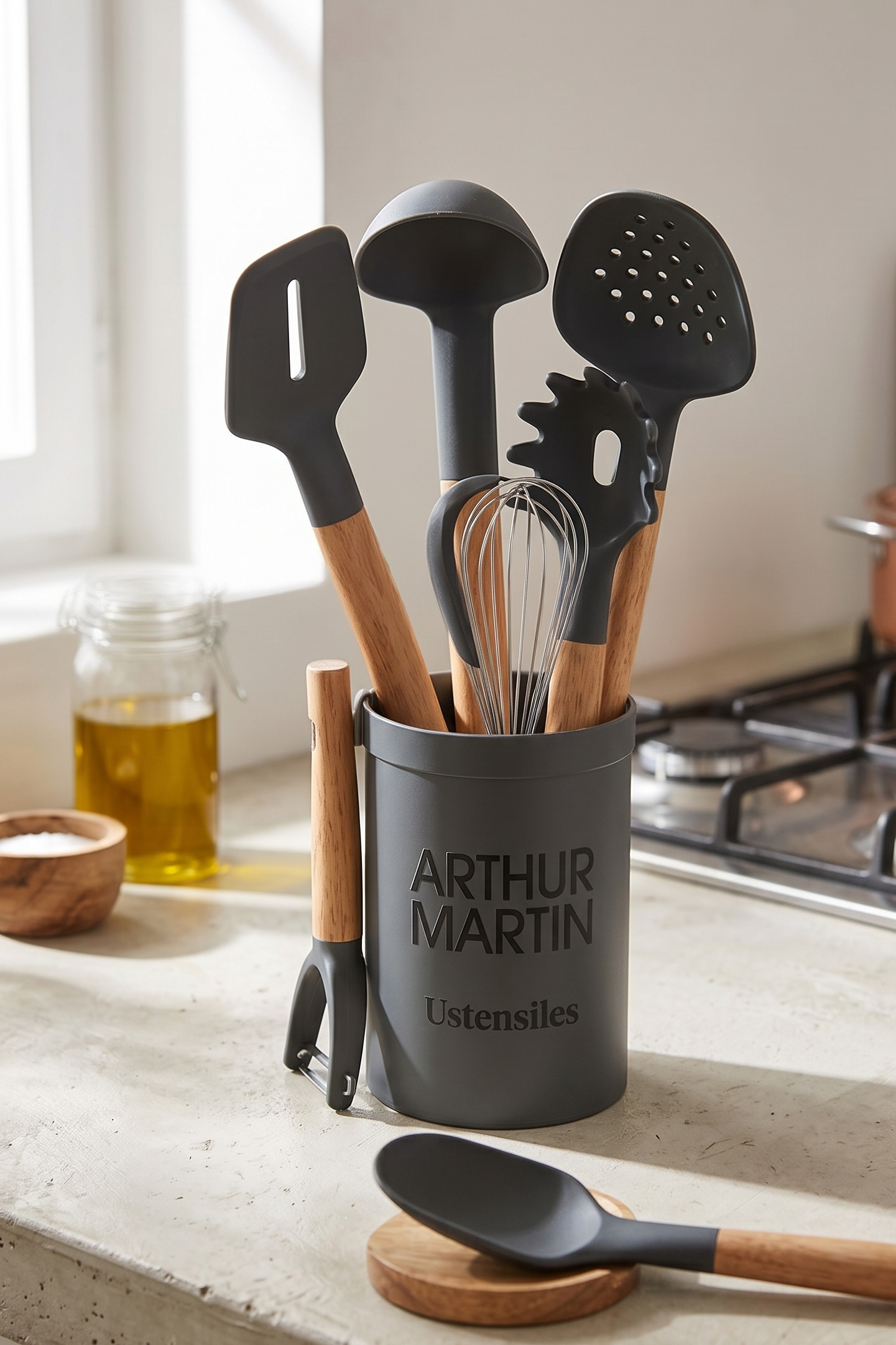 Set Ustensiles De Cuisine 9 Pièces - Gris