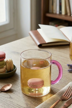 Monterey - Lot De 2 Mugs Macarons - Verre Borosilicate - 420ml