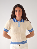 Polo Sara Bleu Et Bleu Clair