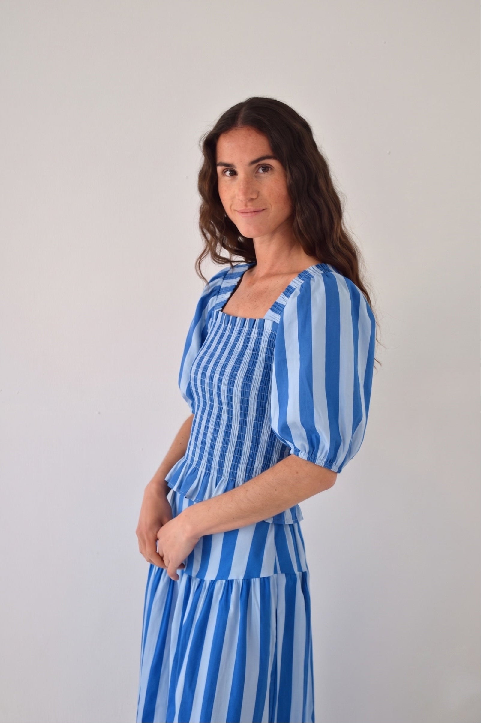 Top Beth Rayures Bleu