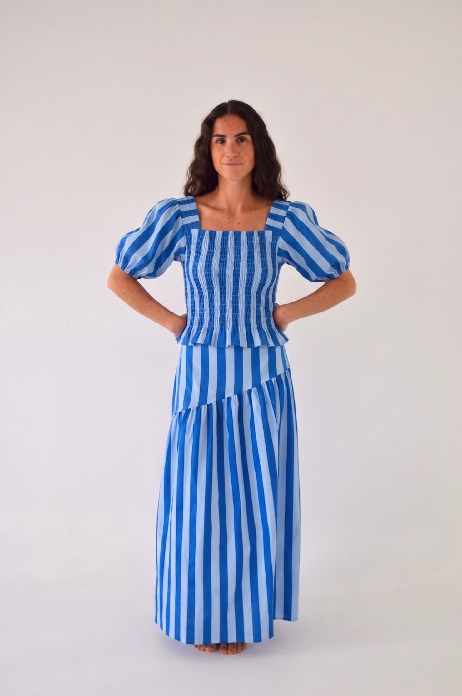 Top Beth Rayures Bleu
