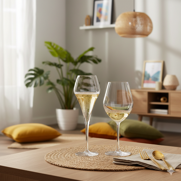 Lys - Lot De 6 Flûtes 21Cl Et 6 Verres À Pied 25Cl - Cristallin Expert - Translucide